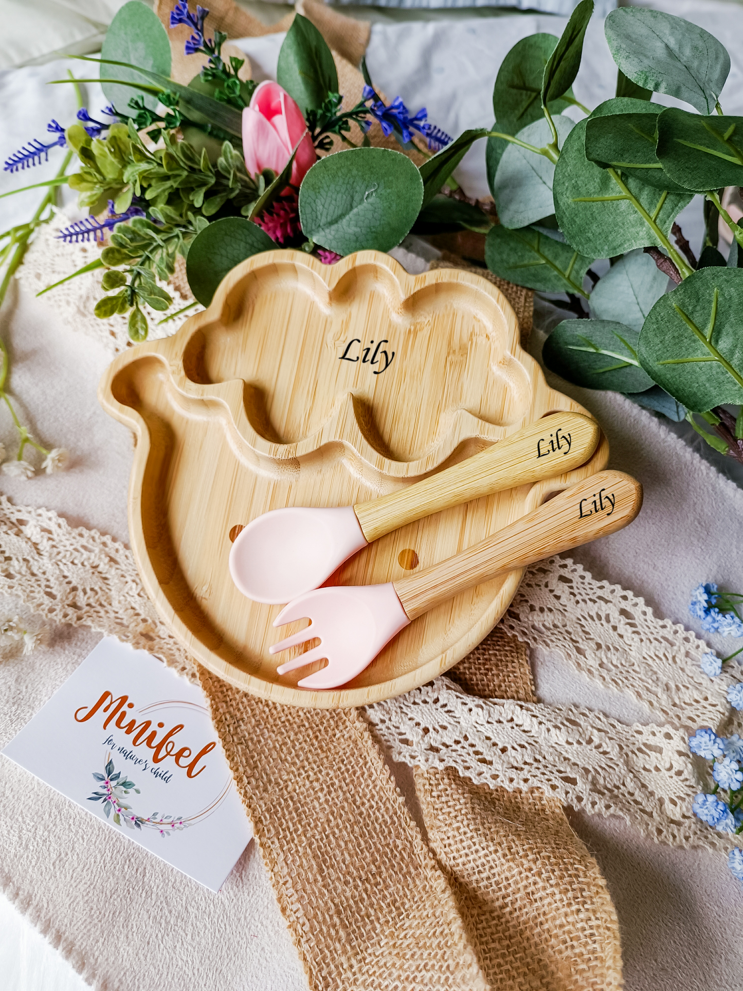 Personalised Sheep Plate and Cutlery Set