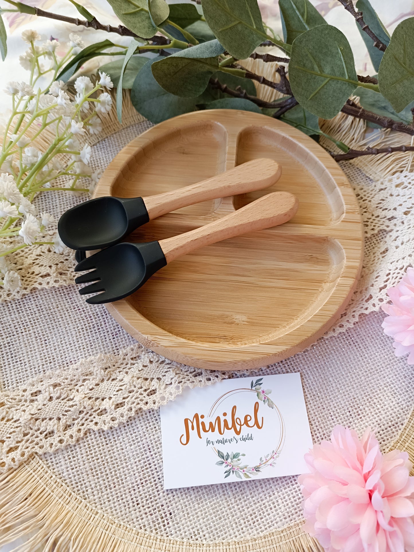 Personalised Bamboo Plate and Cutlery Set