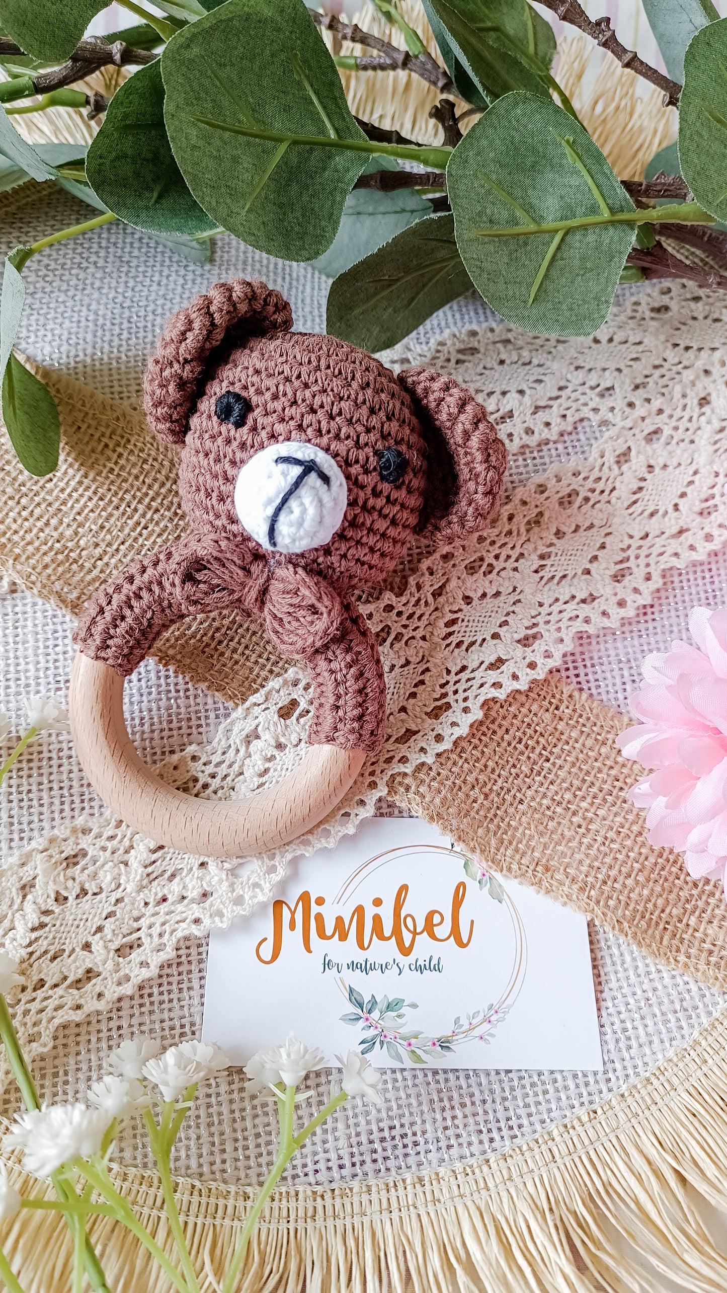 Crochet Brown Bear Rattle