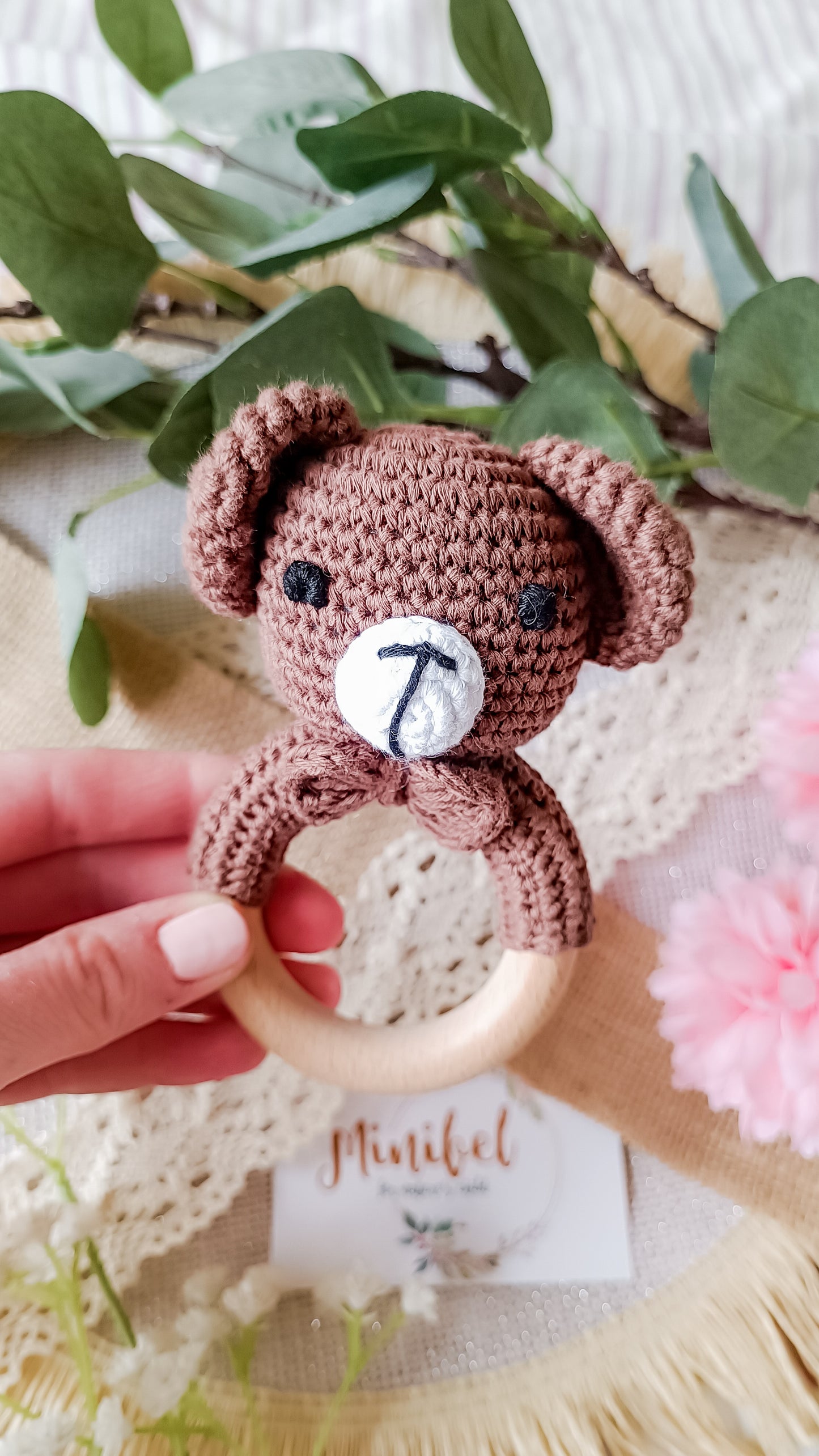 Crochet Brown Bear Rattle