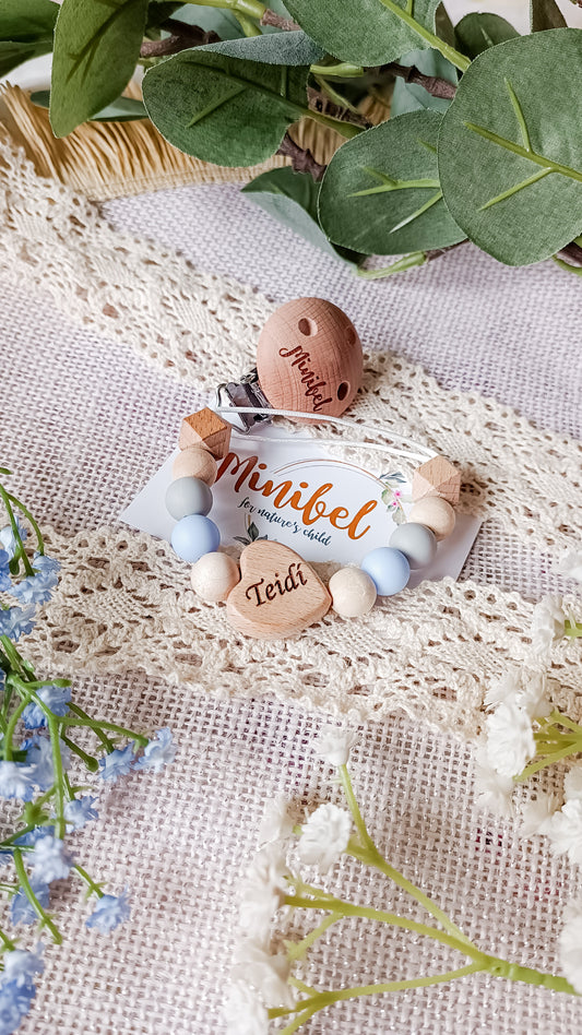 Engraved Wooden Soother Clip