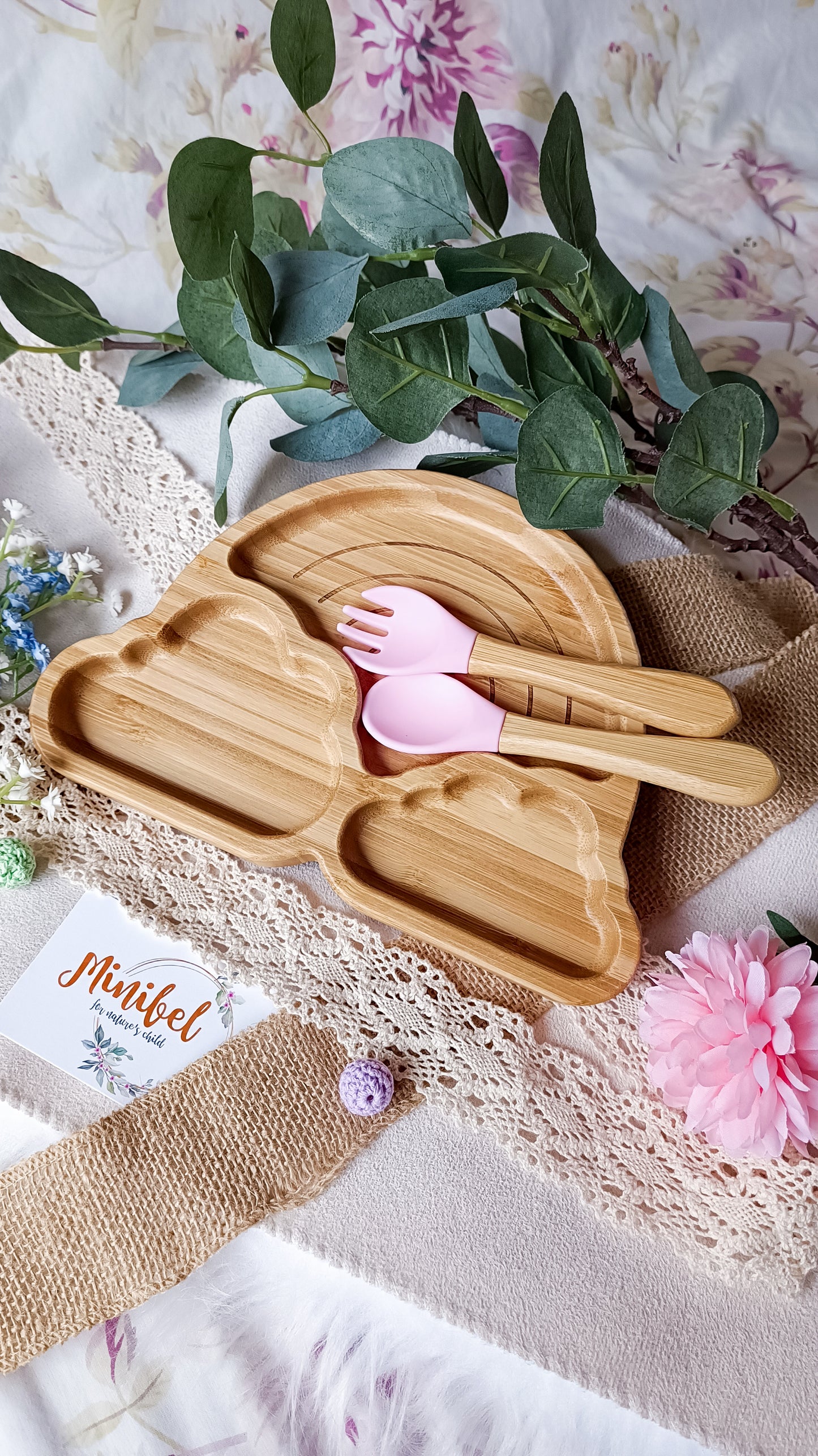 Personalised Rainbow Plate and Cutlery Set