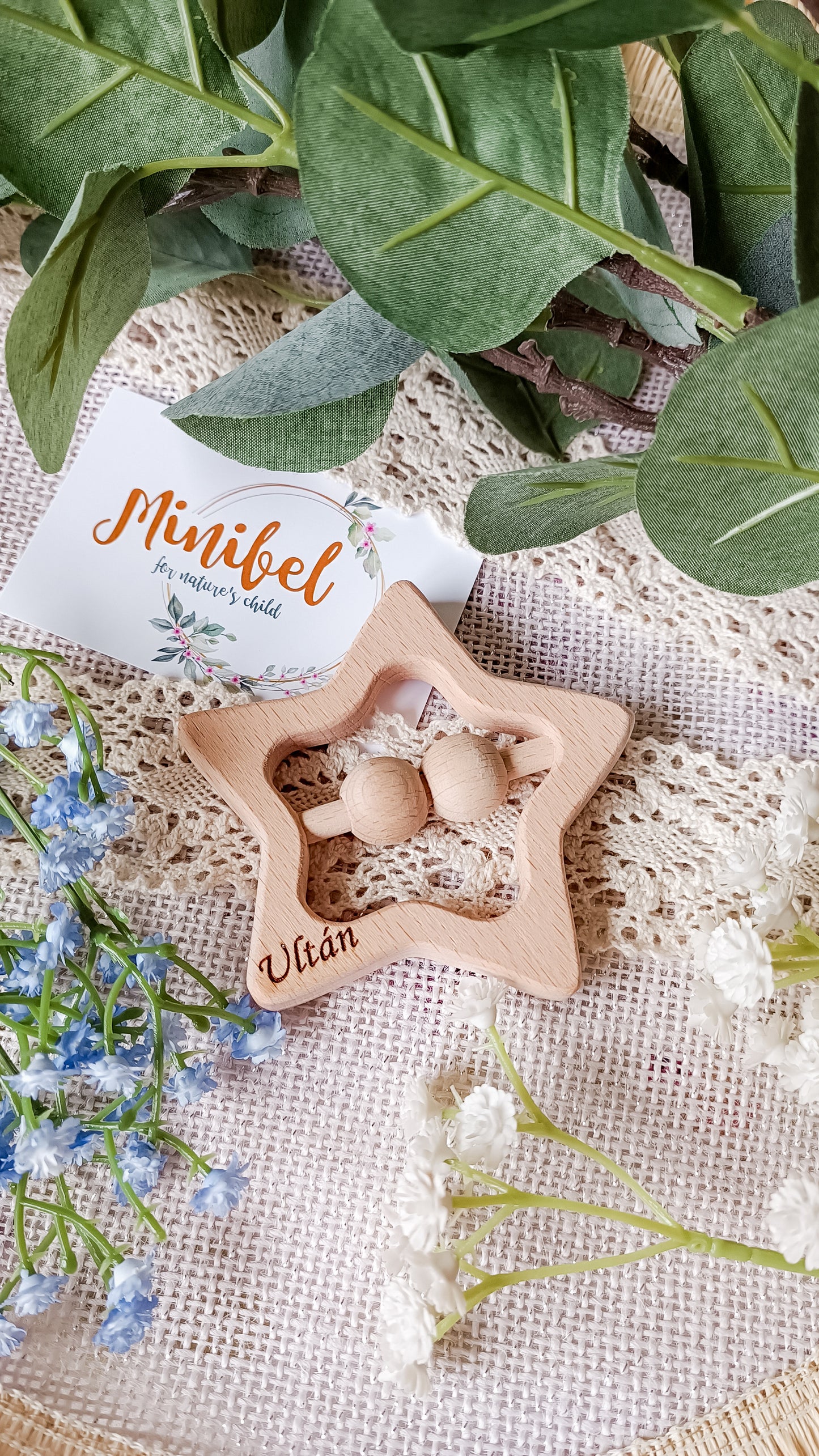 Personalised Wooden Star Rattle