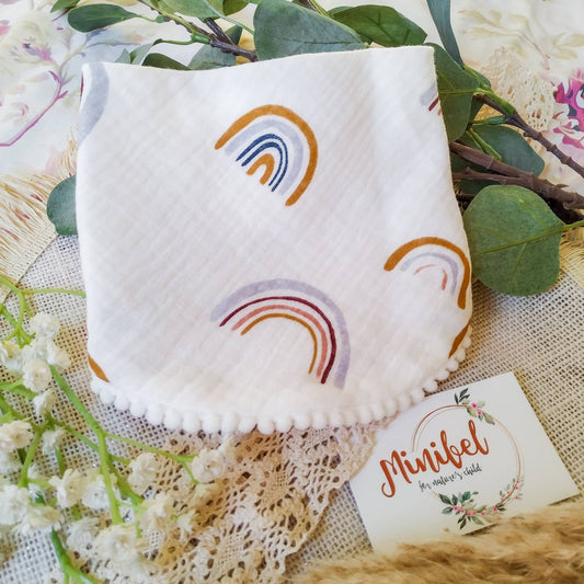 Muslin Bib with PomPom Detail